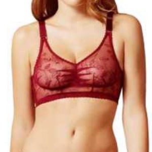 NWT Agent Provocateur Liv Burgundy Rhinestone Unwired Bralett Bra Small